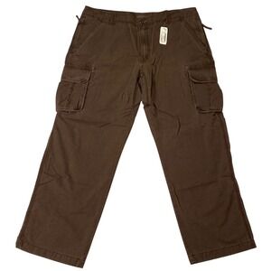 LL Bean Allagash Cargo Pants Mens 40x32 Deep Brown Cotton Straight Leg NEW